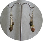 Jasper, bronze freshwater pearl and citrine sterling earrings   ED1202   Dangle is 1.25&quot; long  $27.00