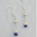 Lapis and pearl sterling earrings. E1060.5  $26.00