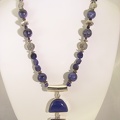Double lapis sterling pendent with sodalite and Bali sterling.TL2035 19.5"-20" long 